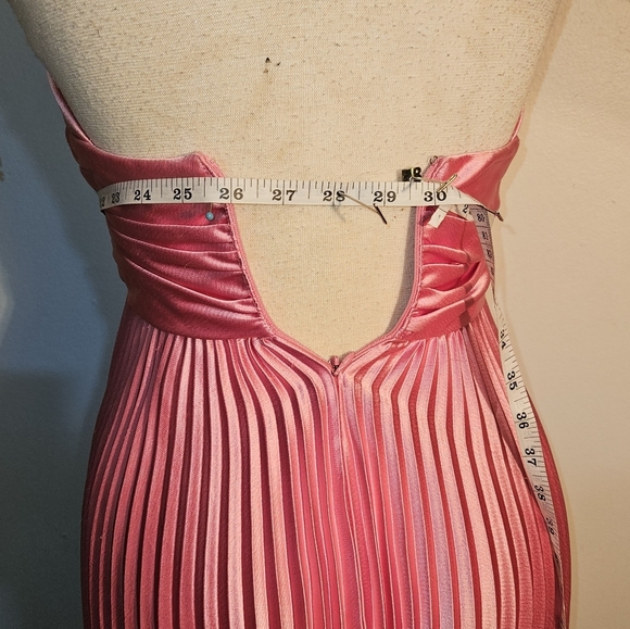 Source Unknown Vibrant Pink Pleated Midi Dress - Picture 7 of 7